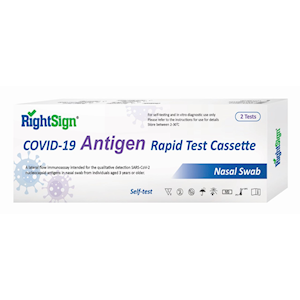 RIGHTSIGN COVID-19 RAPID ANTIGEN TEST NASAL SELF-TEST, 2/PK